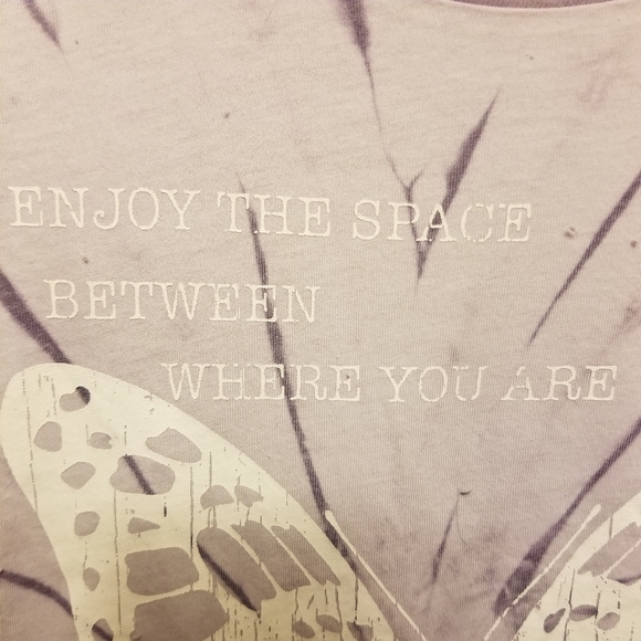 NWT Rebellious One Tie Dye Purple Butterfly Graphic Tee Crop Top Shirt Girls M - Picture 9 of 11